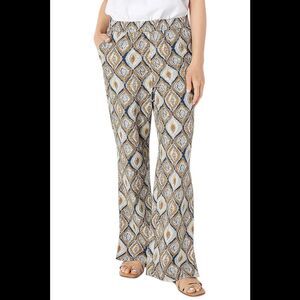 AmberNoon II by Dr. Erum Ilyas Beach Pant with Pockets Black Multi - Regular